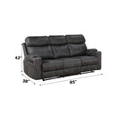 Hirah 86" Motion Sofa, Dark Gray Polish Microfiber Acme