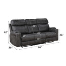 Hirah 86" Motion Sofa, Dark Gray Polish Microfiber Acme