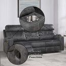 Hirah 86" Motion Sofa, Dark Gray Polish Microfiber Acme