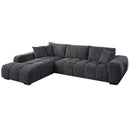 Chosen 121" Sectional Sofa w/3 Pillows, Gray Chenille Acme