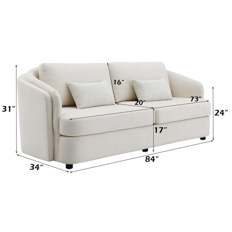 Mariko 84" Sofa w/2 Pillows, Beige Linen Acme