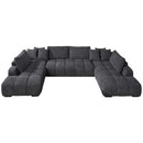Chosen 149" Sectional Sofa w/3 Pillows, Gray Chenille Acme