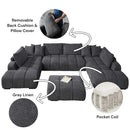 Chosen 149" Sectional Sofa w/3 Pillows, Gray Chenille Acme