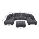 Chosen 149" Sectional Sofa w/3 Pillows, Gray Chenille Acme