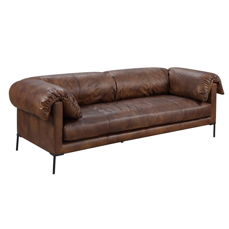 Jaron 96" Sofa, Mocha Top Grain Leather Acme
