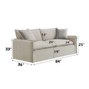 Upendo 84.3" Sofa w/2 Pillows, Beige Linen Acme