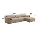 Veata 127" Sectional Sofa, Light Brown Suede Acme