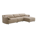 Veata 127" Sectional Sofa, Light Brown Suede Acme