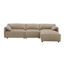 Veata 127" Sectional Sofa, Light Brown Suede Acme