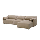 Veata 127" Sectional Sofa, Light Brown Suede Acme