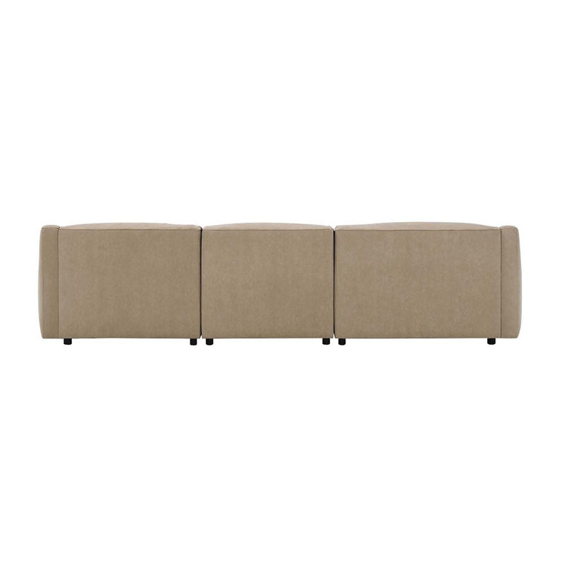 Veata 127" Sectional Sofa, Light Brown Suede Acme