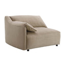 Veata 127" Sectional Sofa, Light Brown Suede Acme