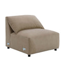 Veata 127" Sectional Sofa, Light Brown Suede Acme