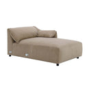 Veata 127" Sectional Sofa, Light Brown Suede Acme