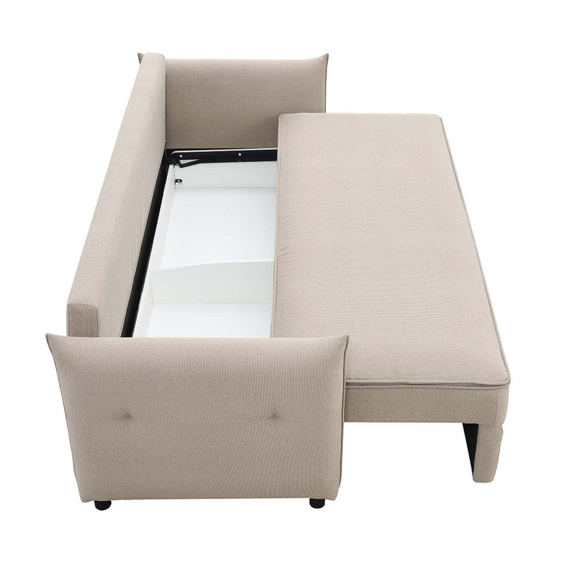Irina 87.8" Sleeper Sofa, Beige Fabric Acme
