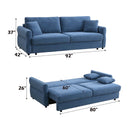 Haran 92" Sleeper Sofa, Blue Fabric Acme