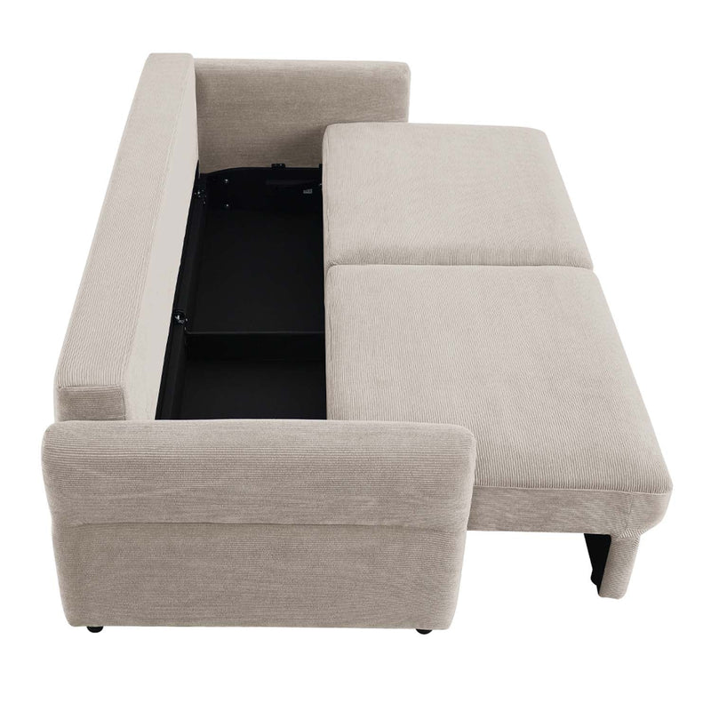 Haran 92" Sleeper Sofa, Beige Fabric Acme
