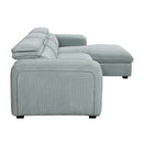 Zavala 96" Sectional Sofa w/Sleeper & Storage, Light Green Chenille Acme