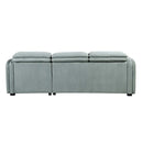 Zavala 96" Sectional Sofa w/Sleeper & Storage, Light Green Chenille Acme