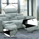 Zavala 96" Sectional Sofa w/Sleeper & Storage, Light Green Chenille Acme