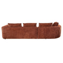 Aceso 136" Sectional Sofa w/4 Pillows, Rust Brown Chenille Acme