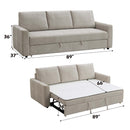 Leira 89" Sleeper Sofa, Beige Linen Acme