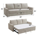 Leira 89" Sleeper Sofa, Beige Linen Acme