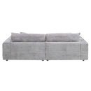 Hilde 112" Sectional Sofa w/4 Pillows, Light Gray Corduroy Acme