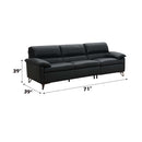 Eilene 109" Sofa, Black Top Grain Leather Acme