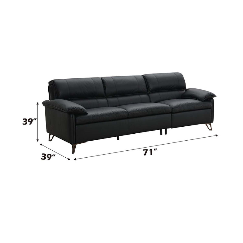 Eilene 109" Sofa, Black Top Grain Leather Acme