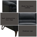 Eilene 109" Sofa, Black Top Grain Leather Acme