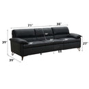 Eilene 109" Sofa, Black Top Grain Leather Acme