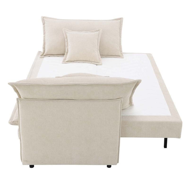 Elisea 85" Sleeper Sofa, Beige Fabirc Acme