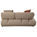 Carrick 121" Sectional Sofa w/6 Pillows, Beige Sandwich Mesh Fabric Acme