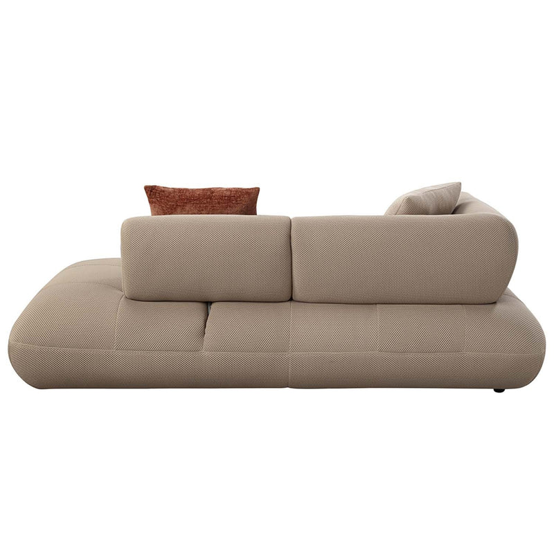Carrick 121" Sectional Sofa w/6 Pillows, Beige Sandwich Mesh Fabric Acme