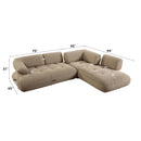 Carrick 121" Sectional Sofa w/6 Pillows, Beige Sandwich Mesh Fabric Acme
