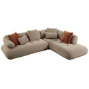 Carrick 121" Sectional Sofa w/6 Pillows, Beige Sandwich Mesh Fabric Acme