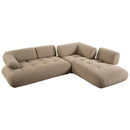 Carrick 121" Sectional Sofa w/6 Pillows, Beige Sandwich Mesh Fabric Acme