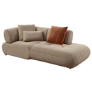 Carrick 121" Sectional Sofa w/6 Pillows, Beige Sandwich Mesh Fabric Acme