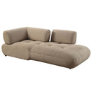 Carrick 121" Sectional Sofa w/6 Pillows, Beige Sandwich Mesh Fabric Acme