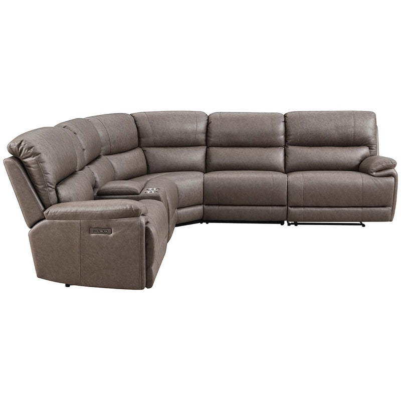 Kantu Motion 120" Sectional Sofa, Brown Faux Leather Acme