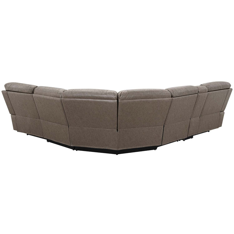 Kantu Motion 120" Sectional Sofa, Brown Faux Leather Acme