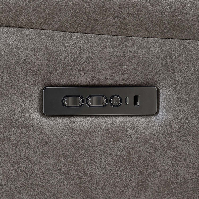 Kantu Motion 120" Sectional Sofa, Brown Faux Leather Acme