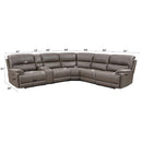 Kantu Motion 120" Sectional Sofa, Brown Faux Leather Acme