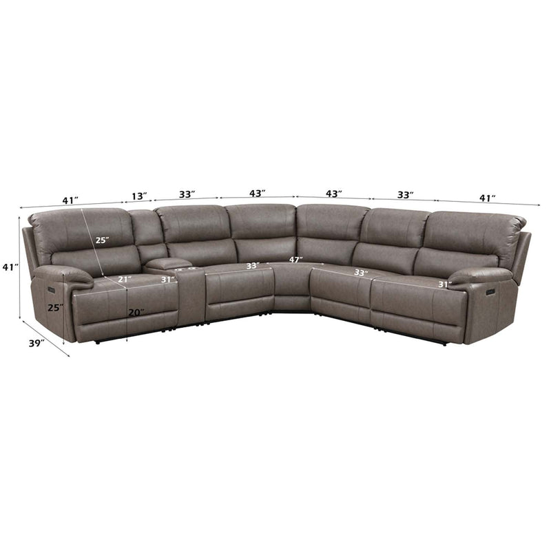 Kantu Motion 120" Sectional Sofa, Brown Faux Leather Acme