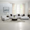 Manilla 145" Sectional Sofa w/8 Pillows, Ivory White Linen Acme