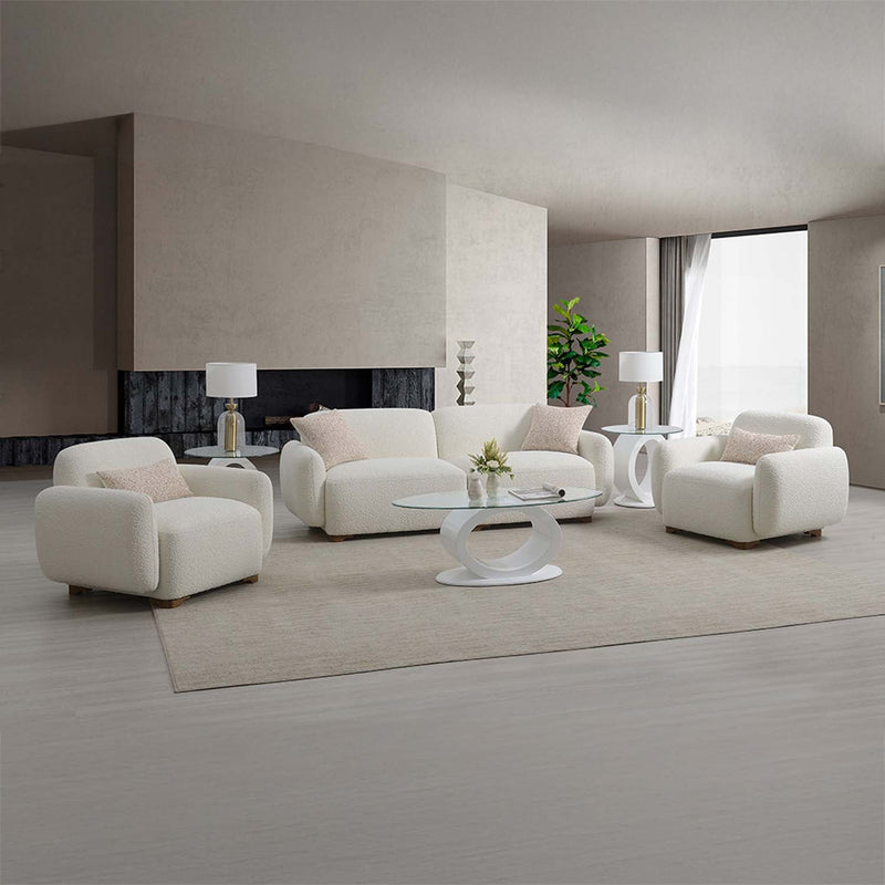 Darius 88" Sofa w/2 Pillows, Beige Boucle Acme