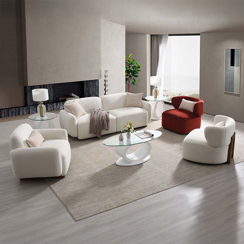 Darius 88" Sofa w/2 Pillows, Beige Boucle Acme