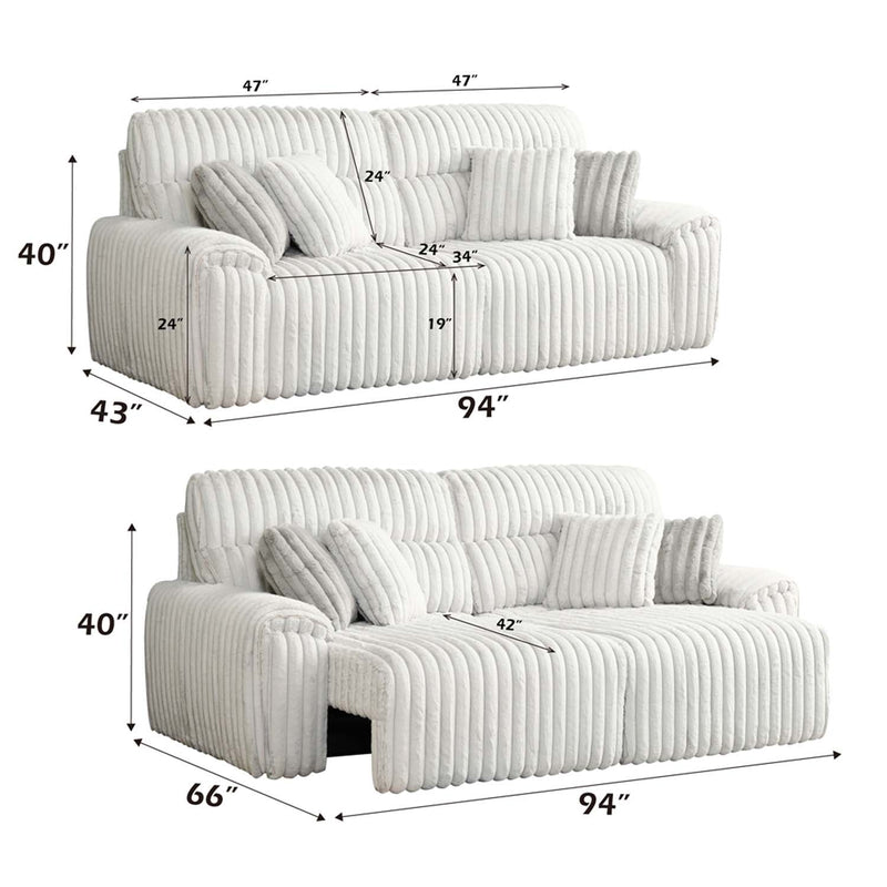 Emmy Power Motion Sectional Sofa, Orange Chenille Acme