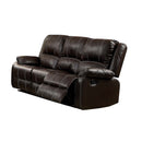 Zuriel 81" Motion Sofa, Brown Faux Leather